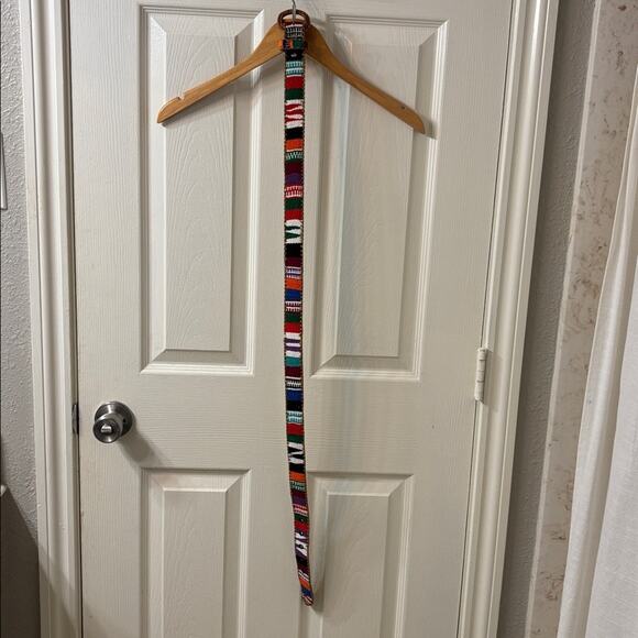 VTG Southwestern woven belt with a multicolored, striped, Boho Aztec pattern L main image 4